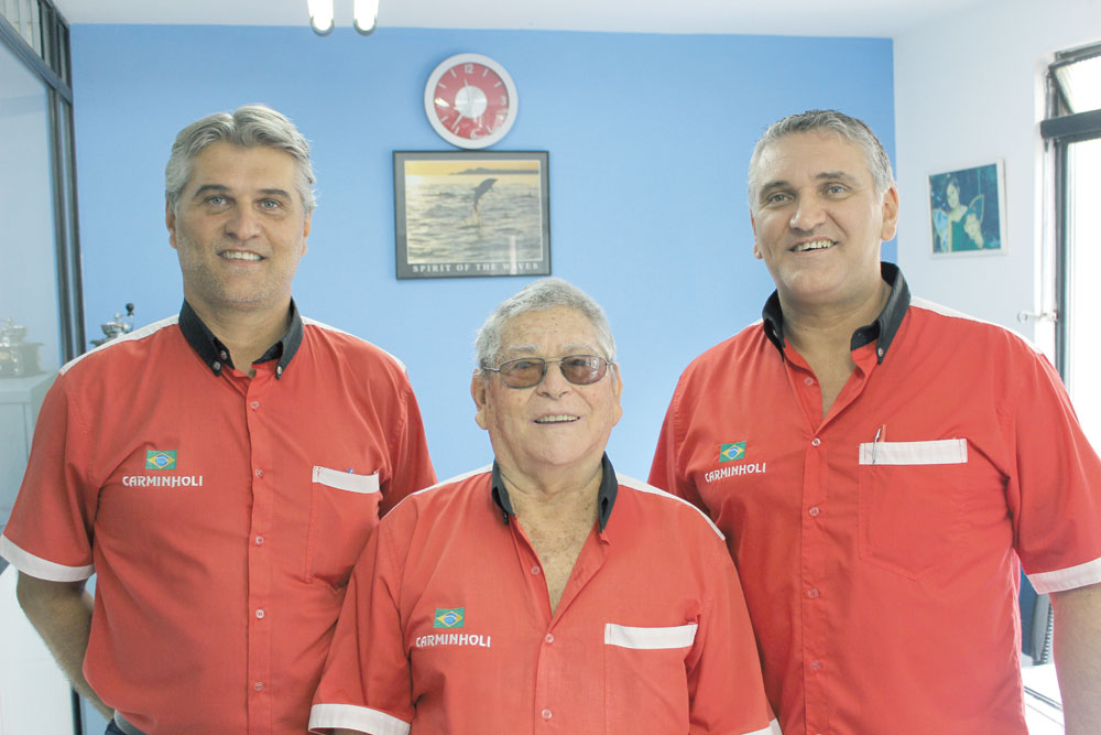 Da esquerda para a direta: Clóvis Henrique Carminholi, Daniel Domingos Carminholi (Mingo) e Carlos Eduardo Carminholi
